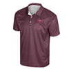 Colosseum Bear Head Men's Maroon Striped Polo