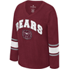 Colosseum Bears Bear Head Sleeve Stripe Ladies Maroon Long Sleeve