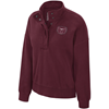 Colosseum Bear Head Ladies Maroon Quarter-Snap Button Crewneck