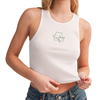 Lucky Clover Embroidered Ribbed Tank