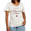 Chicka-d Established 1905 Missouri State Bear Head Ladies Cream V-Neck Tee