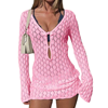 Pink Crochet Swimsuit Cover-up