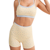 Floral Double Layered Yellow Sports Bra