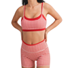Gingham Double Layered Red Sports Bra
