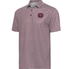Antigua Bear Head Men's Maroon Striped Skills Polo