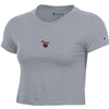 Champion Mo State Bears Bear Head Ladies Gray Cropped Short Sleeve Tee