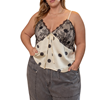 Curvy Satin and Lace Slip Polka Dot Tank Top