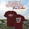 PRE-ORDER Family Weekend 2026 Maroon Tee