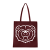S&S Bear Head Maroon Tote Bag