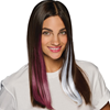 HairUWear Maroon and White Straight Clip-In