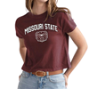 Chicka-d Missouri State Bear Head Ladies Maroon Cropped Tee
