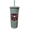 Spirit Bear Head Gray Straw Tumbler
