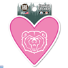 SDS Bear Head Pink Heart Sticker