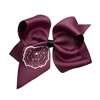 USA Bows Glitter Bear Head Maroon Jumbo Bow