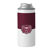 Logo Brands Bear Head Missouri State  Maroon and White Metal Slim Can Coolie