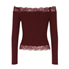 Off The Shoulder Maroon Lace Long Sleeve
