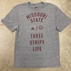 Adidas Gray MO State Three Stripe Life Short Sleeve