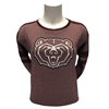 Champion Ladies Bear Head Maroon Long Sleeve Tee