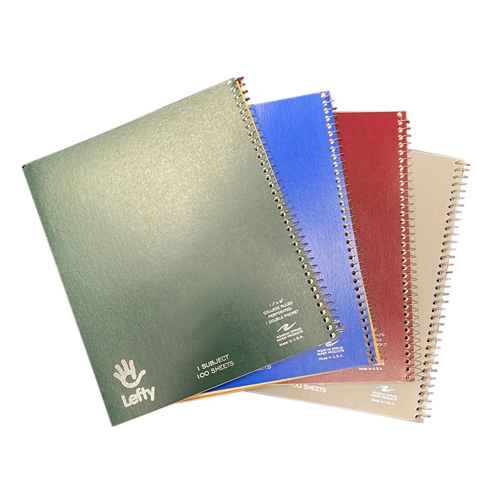 Lefty's the Left Hand Store Left Handed College Ruled Notebook Logo, Set of  3, Assorted Colors