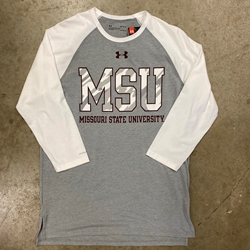 Under Armour MSU Missouri State White/Gray 3/4 Sleeve