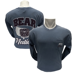 Comfort Colors MSU Bears Blue Jean Long Sleeve Tee