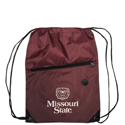 Missouri State Bear Head Maroon Drawstring Bag