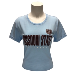 Boxercraft Ladies Missouri State University Light Blue Short Sleeve Scoop Neck