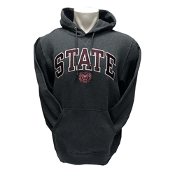 Russell State Bear Head Charcoal Hoodie