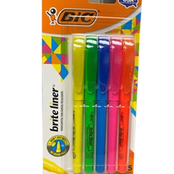 Bic Pack of 5 Highlighter