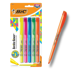 Bic Pack of 5 Highlighter