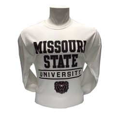 Champion Missouri State University Bear Head White Long Sleeve Tee