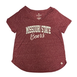 Colosseum Ladies Missouri State Bears Maroon V-Neck Short Sleeve Tee