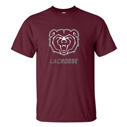 Gildan Bear Head Lacrosse Maroon Short Sleeve
