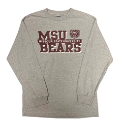 CI Sport MSU Missouri State University Bears Graphite Long Sleeve Tee