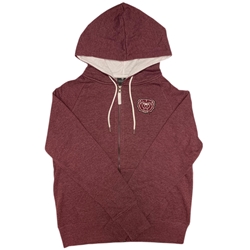 Colosseum Ladies Maroon Full Zip Jacket with Bear Head Patch
