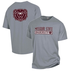 Comfort Wash Missouri State University Bear Head Gray Short Sleeve