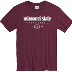 Gildan Missouri State University Est. 1905 Maroon Short Sleeve Tee