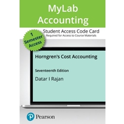 COST ACCOUNTING MYLAB ACCESS CODE 1 SEM N/R