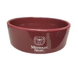 Ceramic Bear Head Missouri State Maroon Pet Bowl
