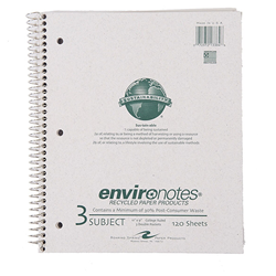 3 Subject Recycled Spiral Notebook