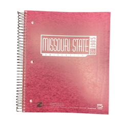 Missouri State 5 Subject Maroon Spiral Notebook