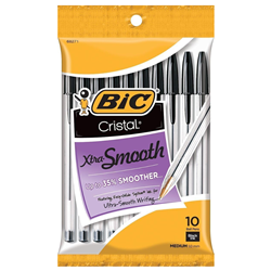 Bic Crital Black Pack of 10 Black Pens