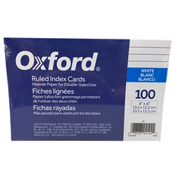 Oxford White 4" x 6" Index Cards