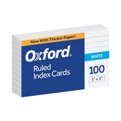 Oxford White 3" x 5" Index Cards