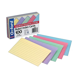 Oxford Colored 3" x 5" Index Cards