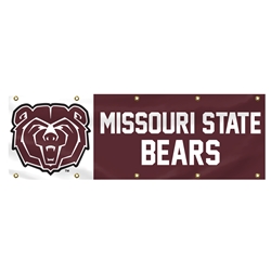 Bear Head Missouri State Bears White/Maroon Flag