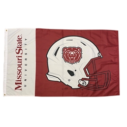 Missouri State University Bear Head Football Helmet Maroon/White Flag