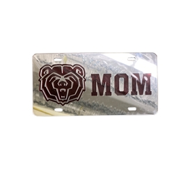 Bear Head MOM Mirror License Plate