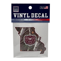 SDS Design Bear Head State 6" Vinyl Sticker