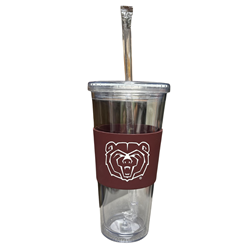 LXG Bear Head Acrylic Tumbler with Silicon Sleeve